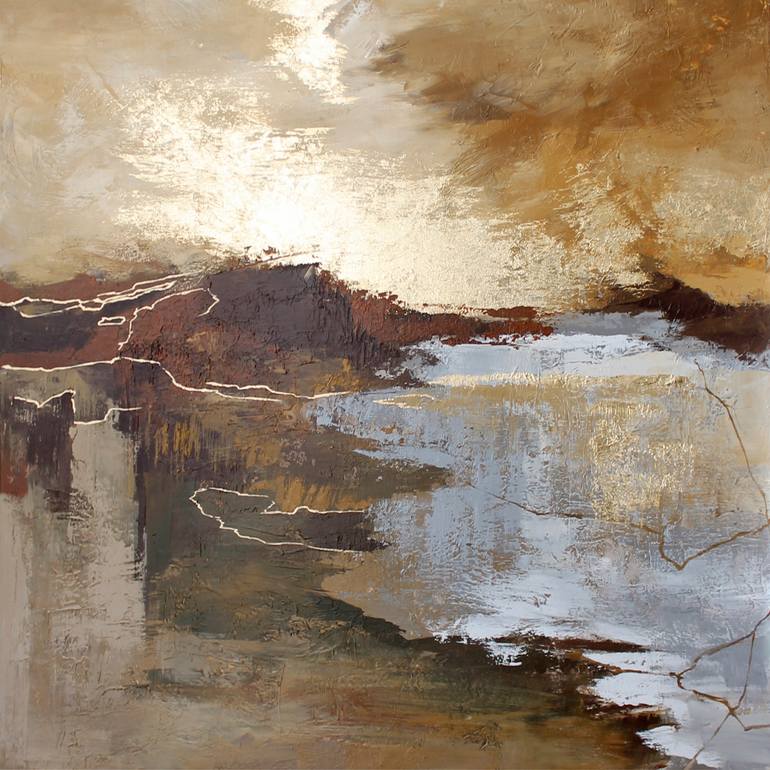 Canyon Beige Brown Acrylic Abstract