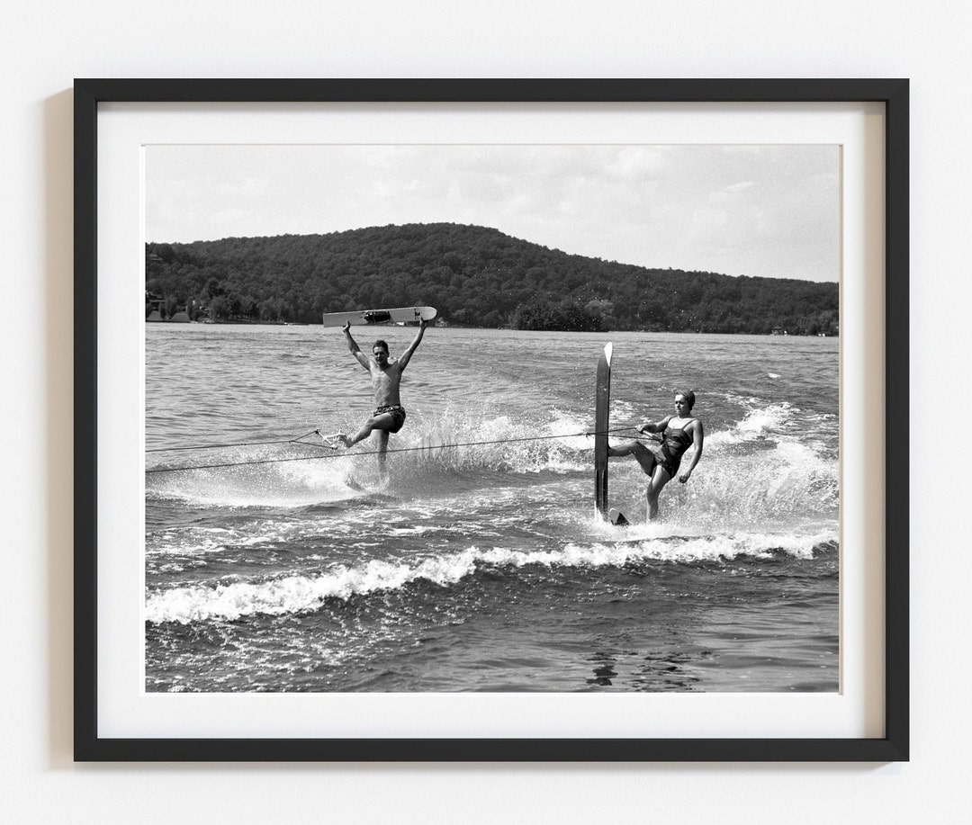 Vintage Waterskiing Photo Print