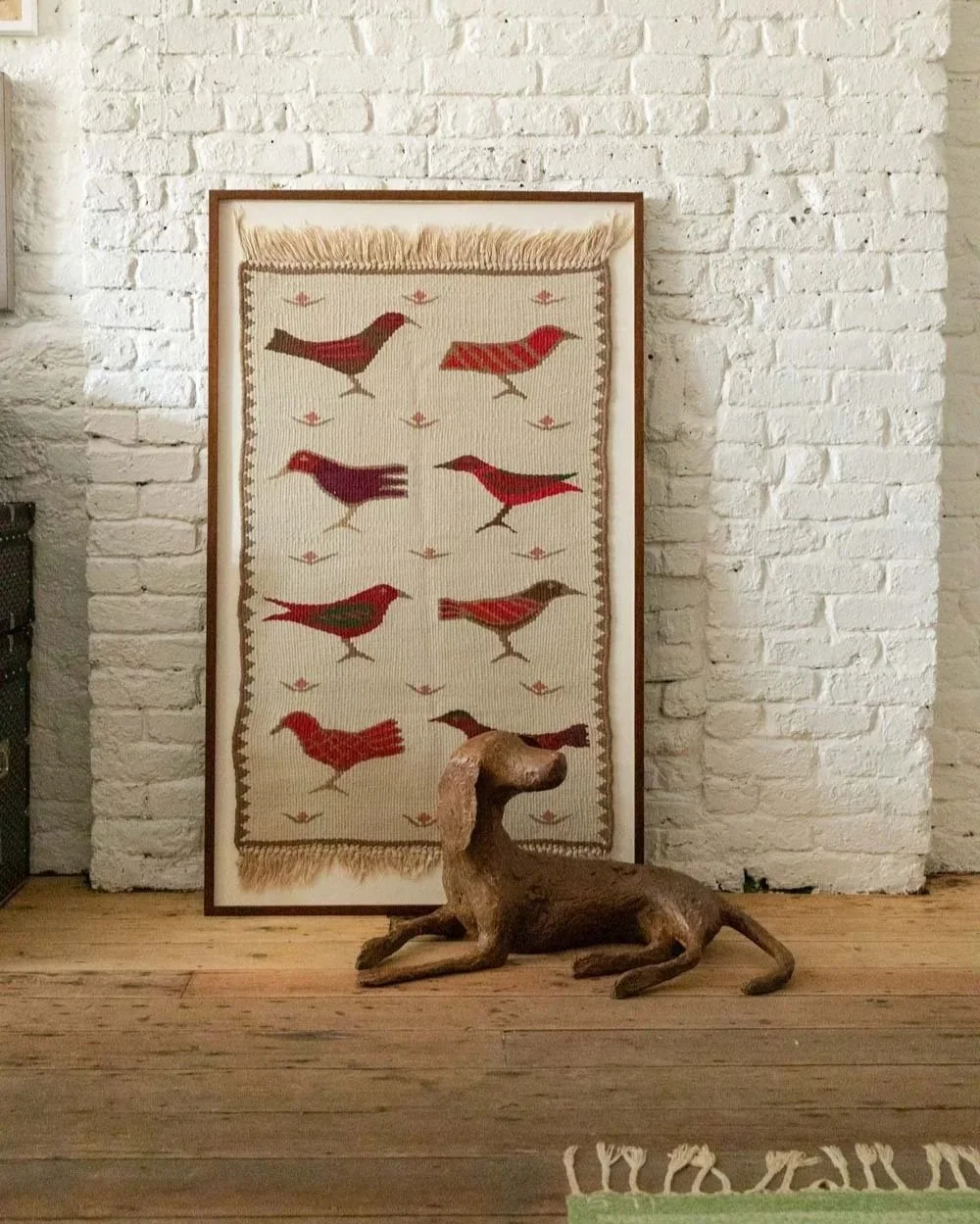 Bird Tapestry (Framed Textile Work) by Breon O’Casey