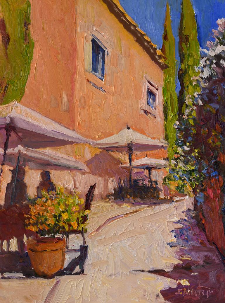 "Street with Umbrellas, Sicily"