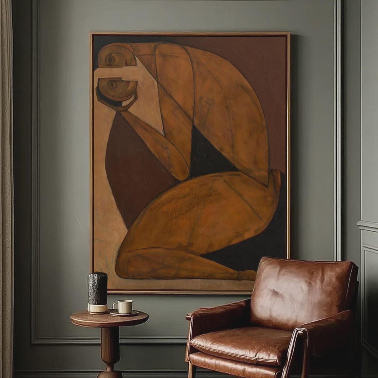 Warm Earthy Tone Hand-painted